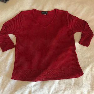 Red 3/4 Sleeve Sarah Arizona Rayon Sweater